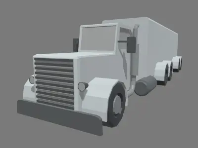 Low Poly Truck 04 Low-poly 3D model