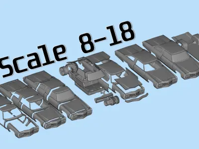 Chevy Impala 2 door two vers of Donk and Lowride wheels 3D print model