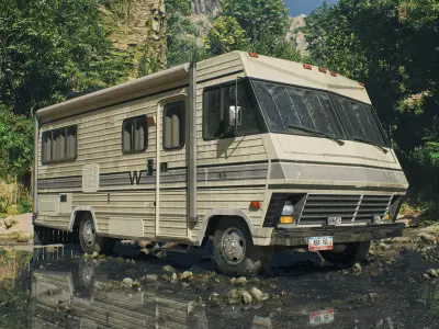 RV Motorhome Low-poly 3D model