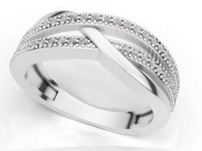 AV 742 Diamond Ladies Swirl Fashion Right Hand Ring 3D print model