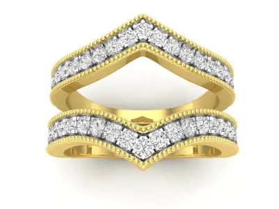 AV 567 Round Diamond Ladies Anniversary Wedding Band Guard 3D print model