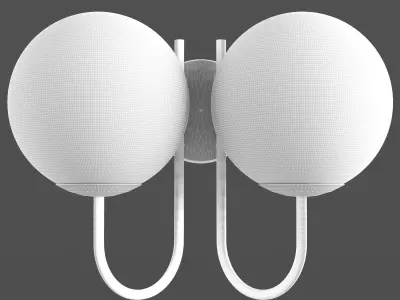 Brass and milk glass wall lamp Laredoute MORICIO 3D model