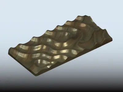 Wavy Panel 3D Model STL File for CNC and 3D Printing 3D print model