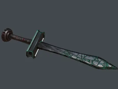 3D Low Poly Fantasy Medieval Sword Model - 3D Fantastik Kilic Low-poly 3D model