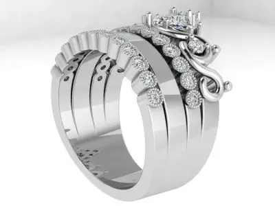 Bezel Setting Ornamental Ring 4447 3D print model
