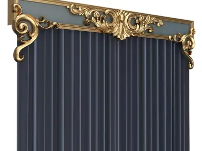 Cornice Classic Curtain 015 Low-poly 3D model