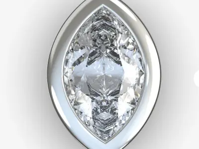 Diamond pendant marquis   3D print model