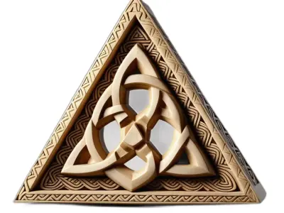 Carved Celtic Triquetra Ornament Low-poly 3D model