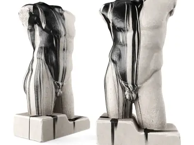 Diadumenos bleeding torso Low-poly 3D model