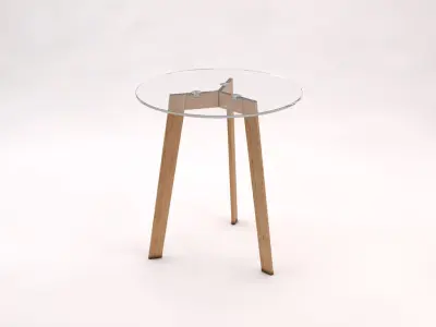 SIDE TABLE---Glass tray and tripod in Y 3D model