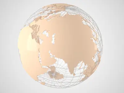 Globe News Skeleton Sand Color 3D model