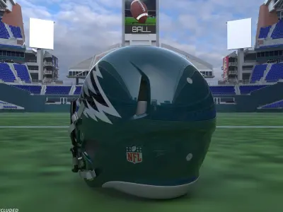 Philadelphia Eagles American Football Helmet 3D model