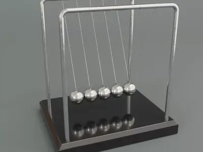 Newtons Cradle Low-poly 3D model