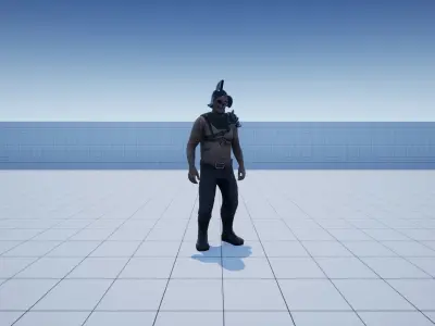 Crypt Fiend modular character - demo scene Free low-poly 3D model