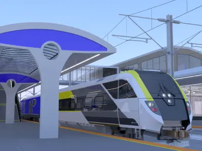 American train station II 3D model