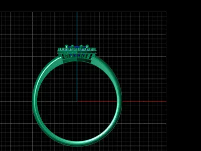 STL 3DM Print Ready Women Diamond Ring Lightweight Printable  3D print model 57
