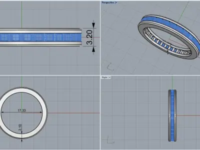 Channel set ring model 655 3D print model
