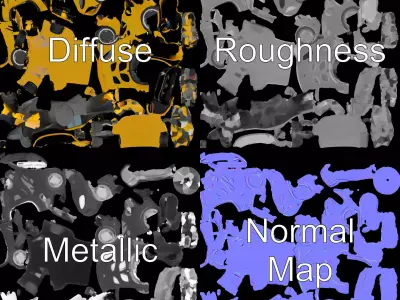 Vibrant Ford Supercar model pack Low-poly 3D model