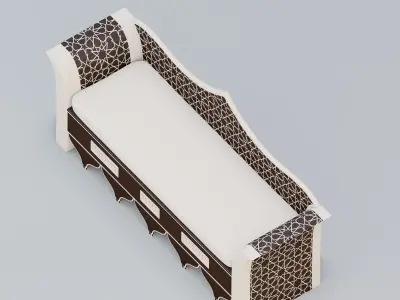Moroccan wooden daybed 3D model