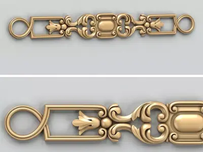 Carved decor horizontal 022 3D model