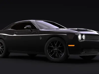 Dodge Challenger SRT Hellcat 2015 Low-poly 3D model