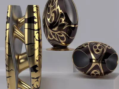  Elegant 3D Vase Collection  Rhino Designed  3D model