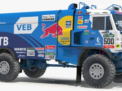 Dakar Racing Truck KAMAZ 4326 VK Rigged 3D model