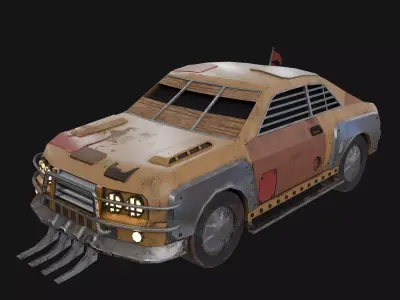 Customized Mustang - Low Poly 3D Car Model Low-poly 3D model