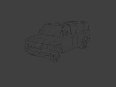 Low Poly Modern Generic Cargo Van  Low-poly 3D model