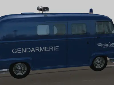 Renault Estafette Gendarmerie Low-poly 3D model
