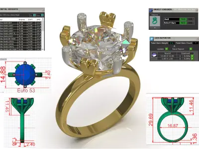 Bridal wedding solitaire stl 3dm ring model sr0099 3D print model