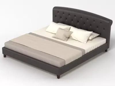 Bed 7 with upholstered headboard 3D model