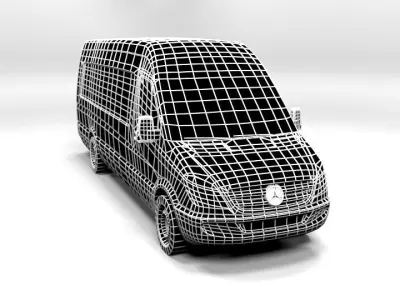 MERCEDES SPRINTER XXL 2008 LOWPOLY Low-poly 3D model