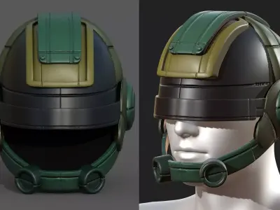 Helmet 3d safety isolated fantasy futuristic  Low-poly 3D model