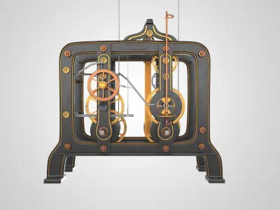 Tower Clock Mechanism 3D model