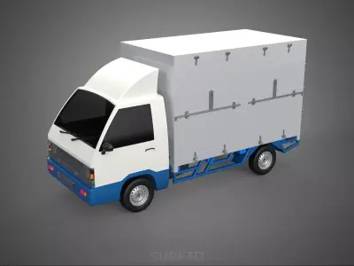 MAIL POST POSTAL SERVIC DELIVERY BOX CUBE TRUCK VAN CAR VEHICLE 3D model
