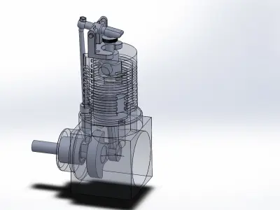 One cylinder air engine 3D model