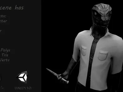 Lizard Character Low-poly 3D model