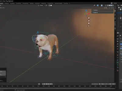 Pug Charming Bulldog French English Bulldog 3D Dog Models Low-poly 3D model