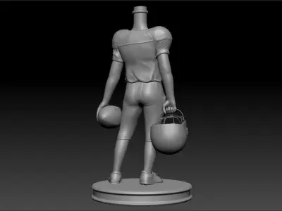 3D Printable American Football Boy Man Bubble Head 3D print model
