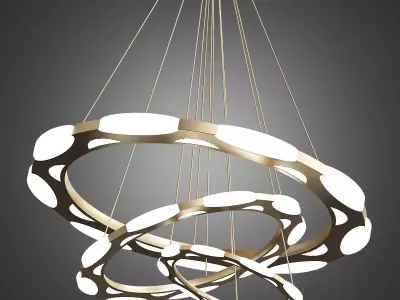 Luxury modern chandelier led circle ring 3D model