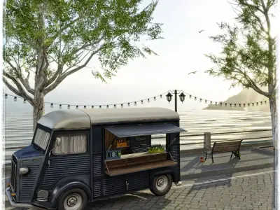 Waterfront Blender Scene - DAY 3D model