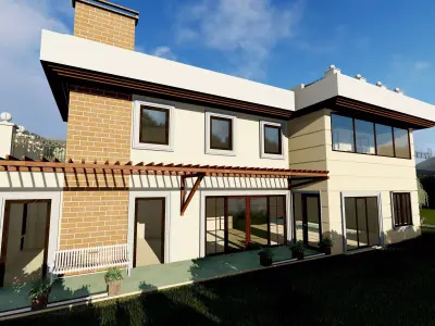 VILLA HOUSE Low-poly 3D model