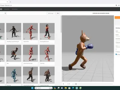 Boxing Kangaroo Animal Animated Low-poly 3D model