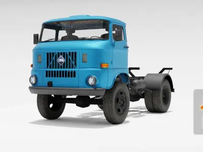 IFA W50 DDR truck Low-poly 3D model