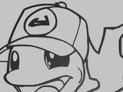 Charmeleon Wall Silhouette 01 3D print model