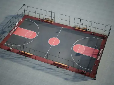 Basketball Arena game Ready UE Low-poly 3D model