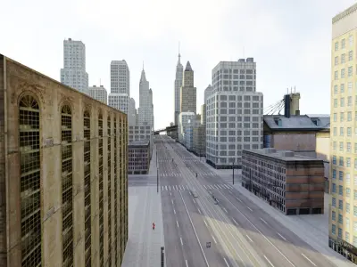 Big City low poly count 3D model