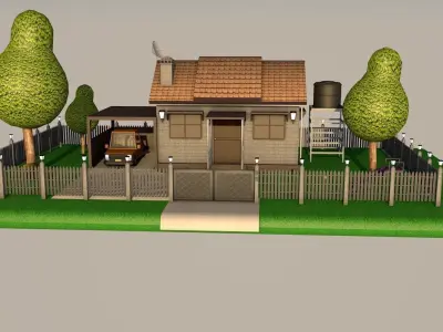 Cartoon House 3D model