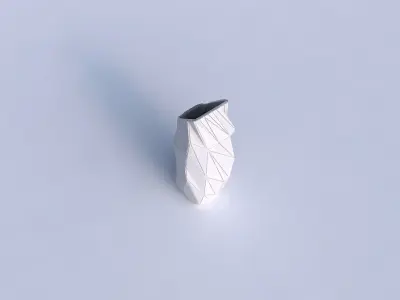 Vase bent rectangle with twisted random triangle plates 3D print model